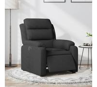 LoogCape Sillón Relax Eléctrico Negro de Tela, Ajustable hasta 135 Grados con Cojinete, Reposabrazos, Respaldo, Estructura de Madera y Metal para Salón, Oficina y Esquina de Lectura