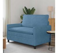 LoogCape Sofá azul 126 x 81 x 87,5 cm tela con marco de metal, cojín de doble capa, funda extraíble, sofá de 2 plazas para sala de estar, oficina, ahorro de espacio con cómodo acolchado