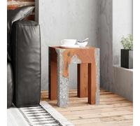 LoogCape Taburete plegable de madera maciza de teca con decoración de resina, portátil y ahorra espacio para cocina, balcón, camping, jardín, exterior, salón, comedor, oficina, fiesta, picnic, viaje