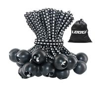 LOOGI Gomas tensoras con bola, 25 unidades, tensor de lona con bola de 10 cm, tensor de goma para tienda de campaña, correas de goma para lonas, tiendas de campaña, pancartas