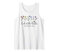 Look at The Birds Air Scripture Matthew 6:26 Bible Verse God Camiseta sin Mangas