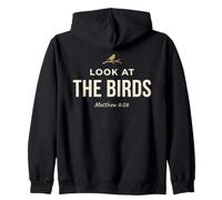 Look At The Birds Christian Bible Verse Matthew 6 26 Faith Sudadera con Capucha