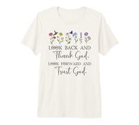 Look Back and Thank God Look Forward & Trust God Bible Verse Camiseta Premium