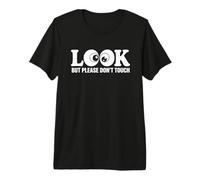 Look But Please Don't Touch Minimalista Eyeball Graphic Camiseta Premium