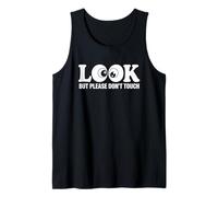 Look But Please Don't Touch Minimalista Eyeball Graphic Camiseta sin Mangas