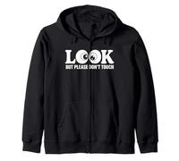 Look But Please Don't Touch Minimalista Eyeball Graphic Sudadera con Capucha