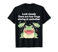 Look Closely Four Frogs Staring - Funny Frog Kawaii Chibi Camiseta