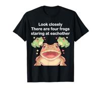 Look Closely Four Frogs Staring - Funny Frog Kawaii Chibi Camiseta