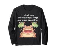Look Closely Four Frogs Staring - Funny Frog Kawaii Chibi Manga Larga