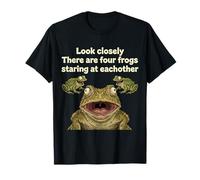 Look Closely Four Frogs Staring - Funny Frog Meme Camiseta