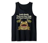 Look Closely Four Frogs Staring - Funny Frog Meme Camiseta sin Mangas