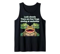 Look Closely Four Frogs Staring - Funny Frog Meme Camiseta sin Mangas