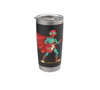 Look de héroe genial con guitarra eléctrica para los amantes de Rockstar Vaso térmico de acero inoxidable de doble pared