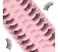 Look Half Short Clear Band Cat Eye 3D Faux Mink 3/4 Eye Fake 10 pares (A02)