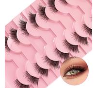 Look Half Short Clear Band Cat Eye 3D Faux Mink 3/4 Eye Fake 10 pares (A02)