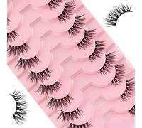 Look Half Short Clear Band Cat Eye 3D Faux Mink 3/4 Eye Fake 10 pares (A02)