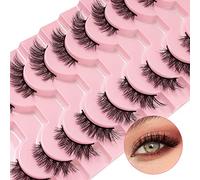 Look Half Short Clear Band Cat Eye 3D Faux Mink 3/4 Eye Fake 10 pares (A02)