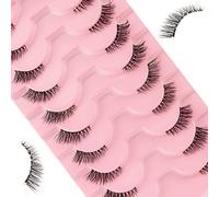 Look Half Short Clear Band Cat Eye 3D Faux Mink 3/4 Eye Fake 10 pares (A02)