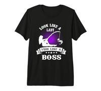 Look Like A Lady Fish Like A Boss Funny Fishing Outdoors Camiseta Premium