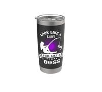 Look Like A Lady Fish Like A Boss Funny Fishing Outdoors Vaso térmico de acero inoxidable de doble pared