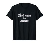 Look mom Im Online Minimal tipografía Social Media Creator d Camiseta