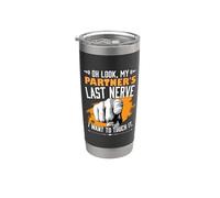 Look My Partner's Last Nerve Funny Wife Husband Matrimonio Vaso térmico de acero inoxidable de doble pared