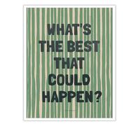 Look on the Bright Side Vintage Wall-Art Canvas Print Sage Green Motivational Quote for Living Room Office(Unframed,08x12inch(20x30cm))