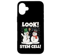 Look! Stem Cells Xmas Funny Couple Snowmen Science Teacher Carcasa para iPhone 16 Plus