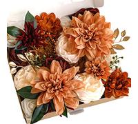 Lookein - Flores Artificiales para proyectos creativos de decoración de Bodas, Ramos de Novia, centros de Mesa, guirnaldas de Flores, Arcos Florales, decoración de hogar, Terracota rústico