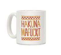 LookHUMAN Hakuna MaFit Taza de café de cerámica, color blanco, 325 ml