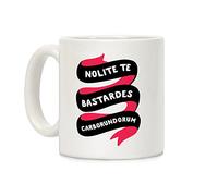 LookHUMAN Nolite Te Bastardes Carborundorum Banner Blanco Taza de café de cerámica de 325 ml