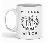 LookHUMAN Village Witch - Taza de café (cerámica, 325 ml), color blanco