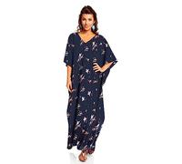 Looking Glam - Vestido para mujer de gran tamaño, diseño de kimono, Pájaro marino, 52-56 Grande taille