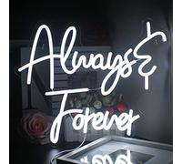 Looklight Always & Forever Luz de neón Blanco frío Led Boda Letrero de neón Acrílico Always and Forever Letrero de neón Luz Decoración de pared para Propuesta de compromiso Fiesta de cumpleaños