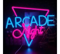 Looklight Arcade Night Cartel de neón Juego de Luz de Neón Azul Rosa Led Signo de Neón para la Sala de Juegos USB Letra de Neón de la Pared para el Habitación de los Niños Bar Fiesta Regalo