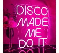 Looklight DISCO MADE ME DO IT Letrero de neón Letreros de neón LED rosados Letrero de discoteca Luz de neón Letrero de luz de neón para bodas Fiesta de cumpleaños Dormitorio