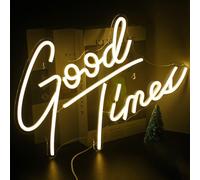 Looklight Letrero de neón Blanco cálido Good Times Letreros de neón Luz de neón LED Letras alimentadas por USB Letreros de neón LED para bodas Cumpleaños Aniversario Fiesta Bar Pub Decoración
