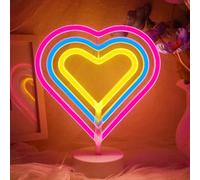 Looklight Letrero de neón con forma de corazón y arco iris, luces artísticas para decoración de pared, luz LED nocturna para niños, letrero LED de neón para decoración de pared, bar, regalo