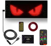 Looklight Ojos LED para coche con luz LED programable, letrero de neón personalizado, iluminación interior Bluetooth USB para camión, texto, graffiti, aplicación inteligente (17,3 cm x 7 cm)