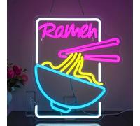 Looklight Ramen Letrero de neón Ramen Noodle Letreros de neón para decoración de pared Fideos japoneses Luces de neón con USB para restaurante Ramen Tienda Ventana Cocina Tienda de fideos japoneses