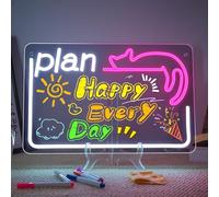 Looklight Tablero de dibujo led luminoso para niños, tablero de dibujo led para niños, pizarra led con colores, tablero de dibujo de acrílico led, cable USB, interruptor y 7 marcadores para oficina