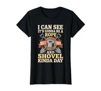 Looks Like A Rope Duct Tape and Shovel Kind of Day Camiseta gráfica económica, Mujer, Negro, L