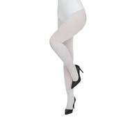 looksy Medias de mujer gruesas naturales monocromáticas oficina casual brillante clásico básico duradero soporte 100 denier opacas moda, Blanco, XL