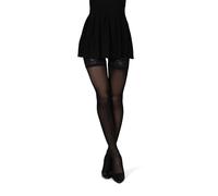 looksy Medias De Mujer Italianas Con Parte Superior De Encaje Banda De Silicona Antideslizante Transparente De 30 Den Hasta La Rodilla Lencería Antideslizante Rubens, Nero, Talla M/L