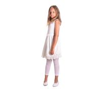 looksy Niñas 7/8 Longitud Medias Sin Pies Falda Vestido Túnica Polainas Delgadas para Niños De Moda Ballet Gimnasia Pantalones Escolares Alice, Bianco 146/152 cm (11/12 años)