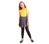 looksy Niñas 7/8 Longitud Medias Sin Pies Falda Vestido Túnica Polainas Delgadas para Niños De Moda Ballet Gimnasia Pantalones Escolares Alice, Nero 122/128 cm (7/8 años)