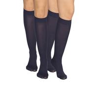 looksy Pack de 2 medias para mujer hasta la rodilla, antipresión, 60 DEN, talla única, cálidas, botas largas, opacas, 2 pares, marine, Talla única