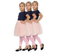 looksy pack de 3 mallas para niñas sin pies para ballet opacas y finas leggings infantiles 7/8 largo gimnasia escolar Alice, set de 3 pares