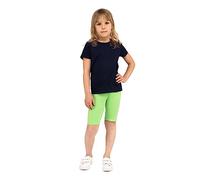 looksy Pantalones Cortos de Ciclismo para niñas: Colores clásicos sólidos y Vivos, Cintura elástica, Tela de algodón cómoda y Transpirable, duraderos y fáciles de Usar, Lima 10 años (140 cm)