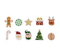 LOOLIPO - Decoraciones de Navidad con purpurina - SPARKLING ChrisTMAS DECORTION - 10 decoraciones + 6 bolsas de lentejuelas resellables - 8 x 10 cm - Kits creativos - Ocio creativo - Actividad manual